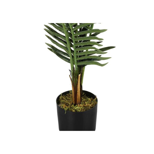 Black Green 47-Inch Palm Tree Indoor Floor Potted Decorative Artificial Plant, image 3